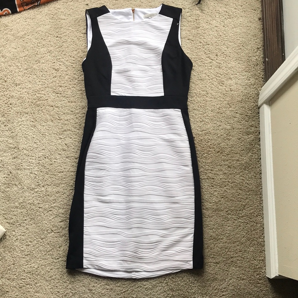 White and black work dress